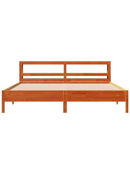 Sängynrunko ilman patjaa vahanruskea 200x200 cm täysi mänty
