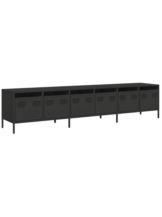 Tv-taso musta 202x39x43,5 cm kylmävalssattu teräs