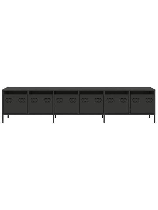 Tv-taso musta 202x39x43,5 cm kylmävalssattu teräs