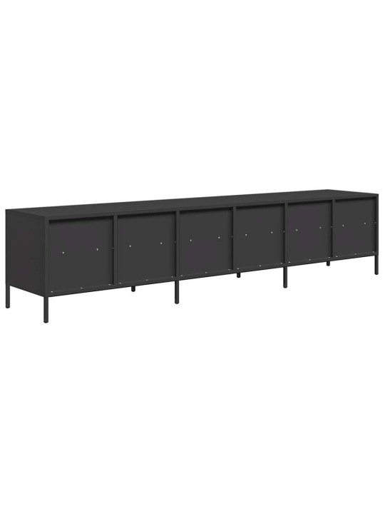 Tv-taso musta 202x39x43,5 cm kylmävalssattu teräs