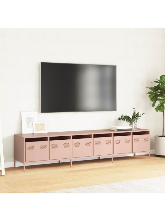 Tv-taso pinkki 202x39x43,5 cm kylmävalssattu teräs