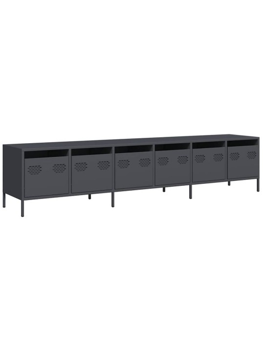 Tv kaappi antrasiitti 202x39x43,5 cm kylmävalssattu teräs