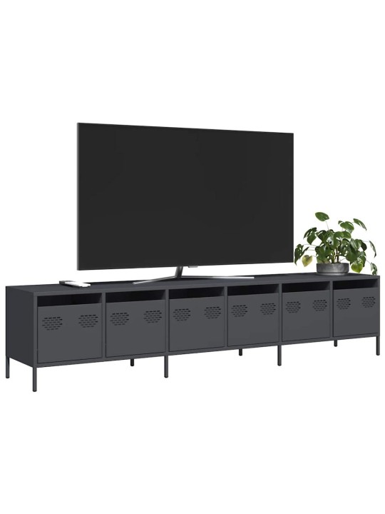 Tv kaappi antrasiitti 202x39x43,5 cm kylmävalssattu teräs