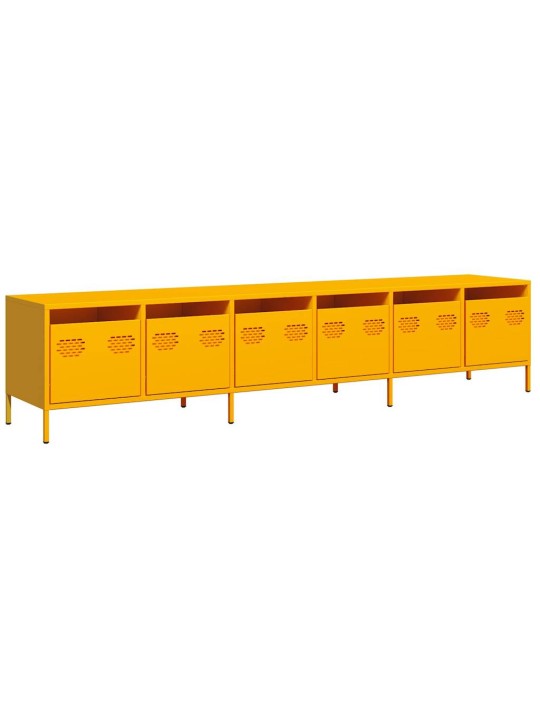 Tv kaappi sinapinkeltainen 202x39x43,5 cm kylmävalssattu teräs