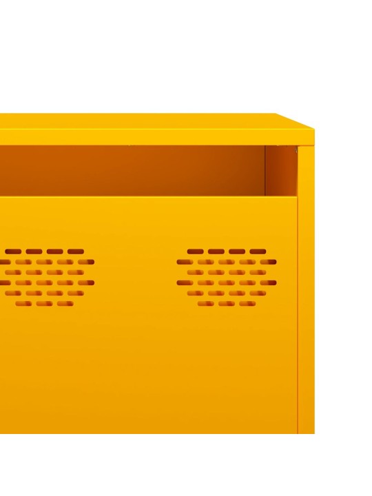 Tv kaappi sinapinkeltainen 202x39x43,5 cm kylmävalssattu teräs