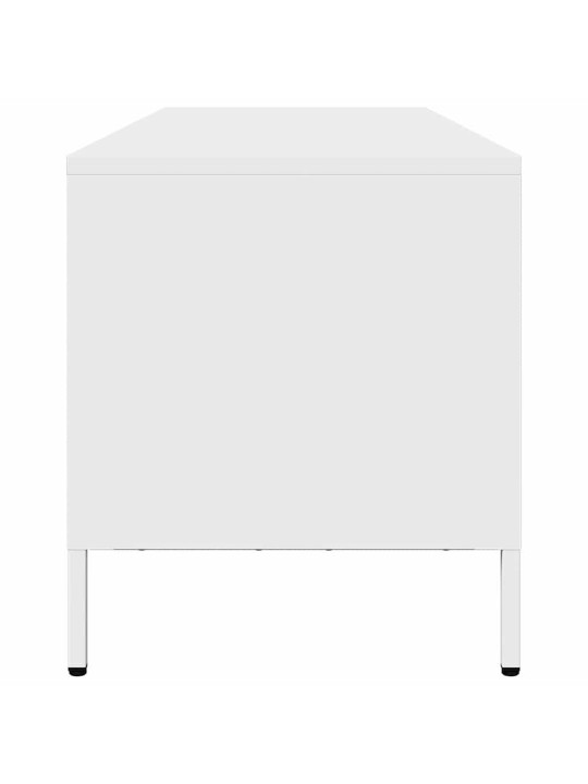 Tv kaappi valkoinen 202x39x43,5 cm kylmävalssattu teräs