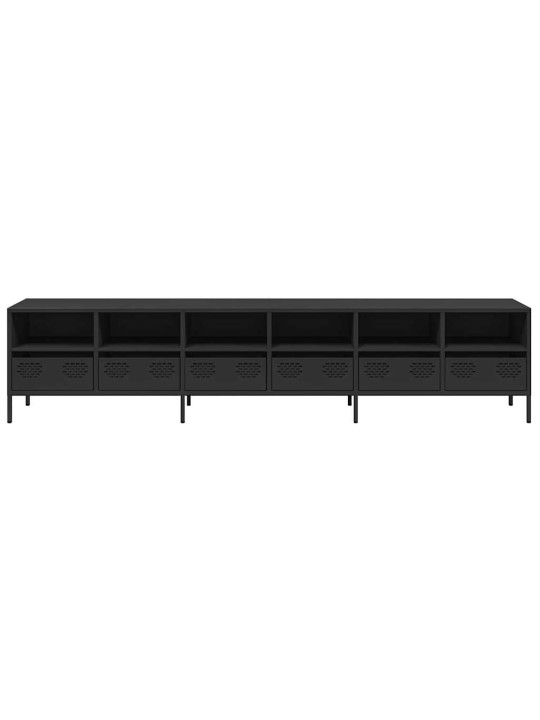 Tv-taso musta 202x39x43,5 cm kylmävalssattu teräs