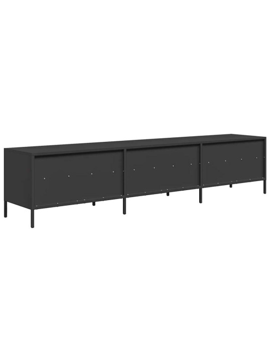 Tv-taso musta 202x39x43,5 cm kylmävalssattu teräs