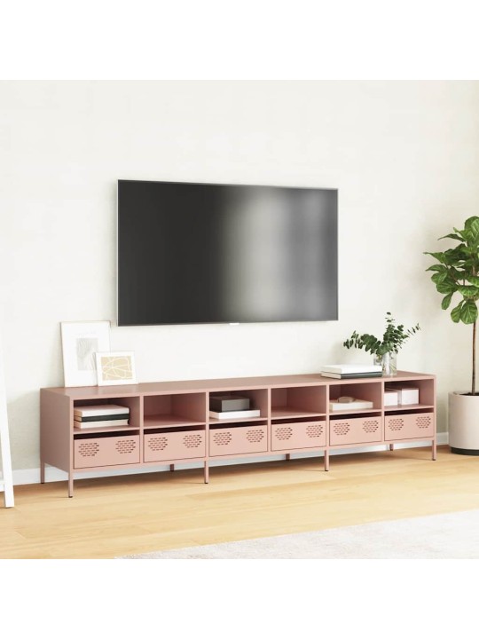 Tv-taso pinkki 202x39x43,5 cm kylmävalssattu teräs