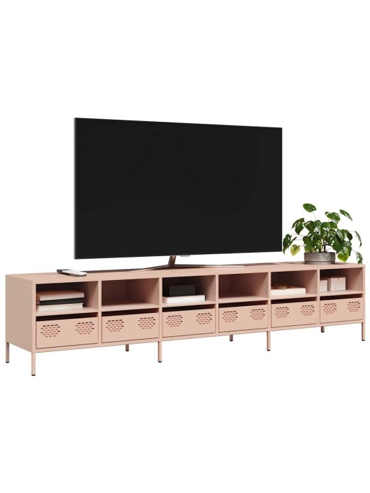 Tv-taso pinkki 202x39x43,5 cm kylmävalssattu teräs