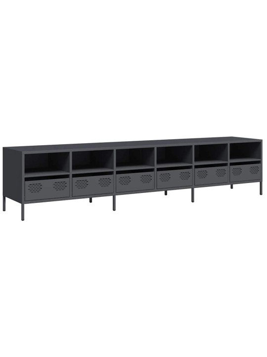 Tv kaappi antrasiitti 202x39x43,5 cm kylmävalssattu teräs