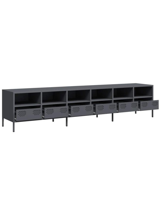 Tv kaappi antrasiitti 202x39x43,5 cm kylmävalssattu teräs