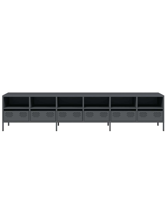 Tv kaappi antrasiitti 202x39x43,5 cm kylmävalssattu teräs