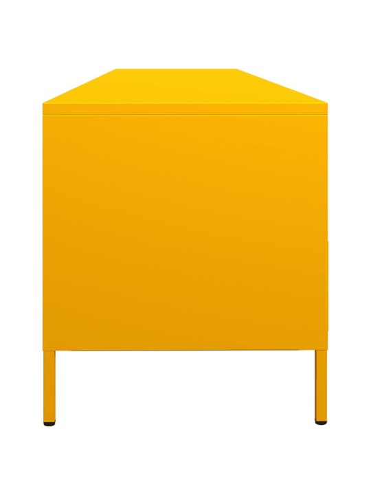Tv kaappi sinapinkeltainen 202x39x43,5 cm kylmävalssattu teräs