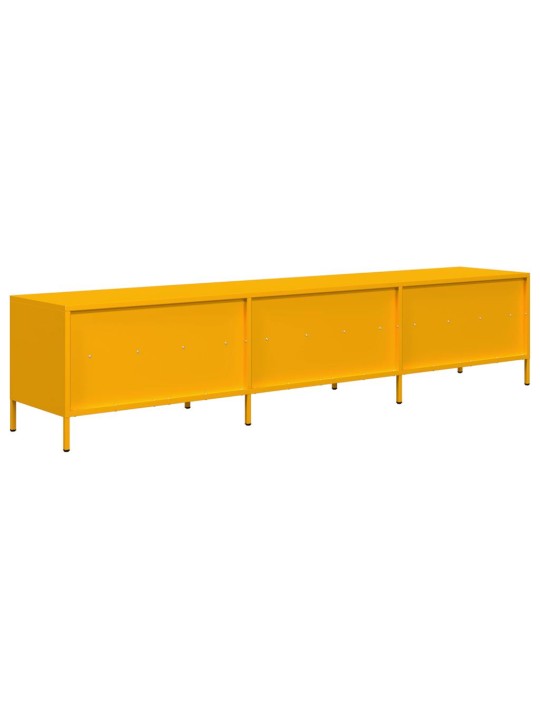 Tv kaappi sinapinkeltainen 202x39x43,5 cm kylmävalssattu teräs