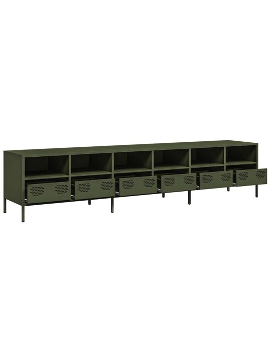 Tv kaappi oliivinvihreä 202x39x43,5 cm kylmävalssattu teräs