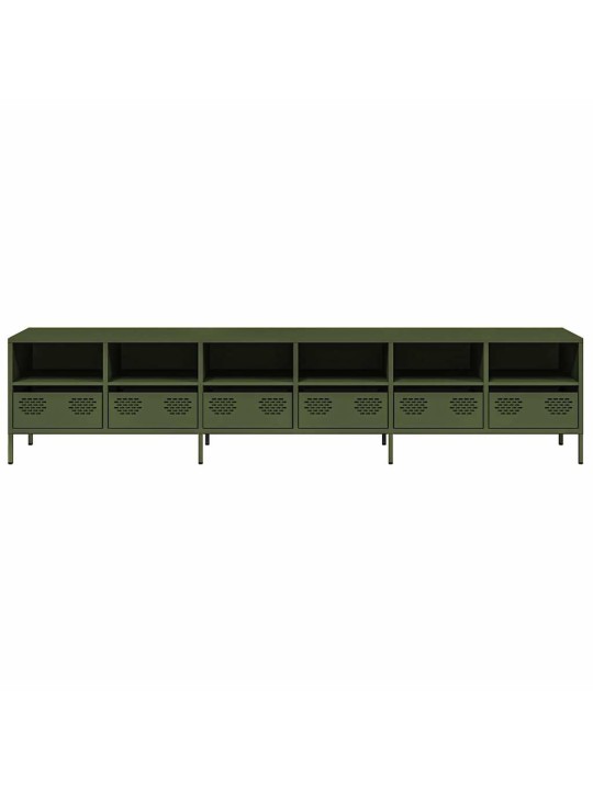 Tv kaappi oliivinvihreä 202x39x43,5 cm kylmävalssattu teräs