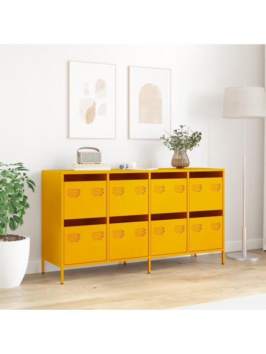 Senkki sinapinkeltainen 135x39x73,5 cm kylmävalssattu teräs
