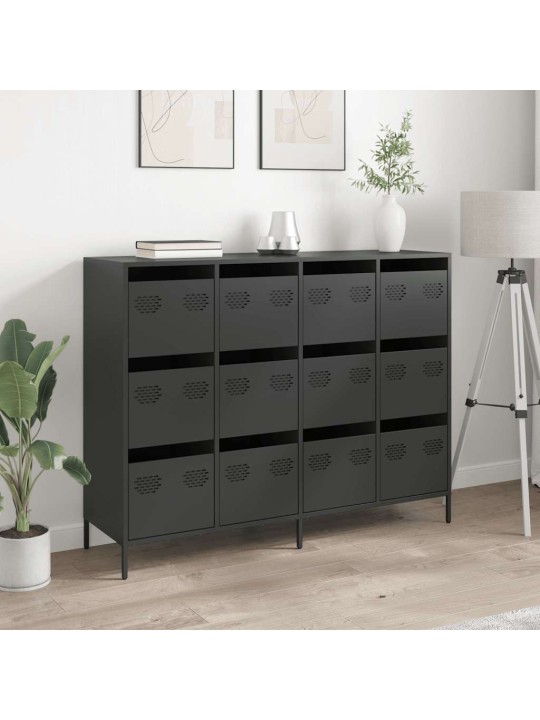 Senkki musta 135x39x103,5 cm kylmävalssattu teräs