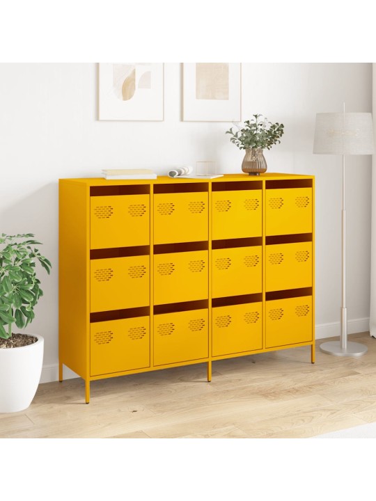 Senkki sinapinkeltainen 135x39x103,5 cm kylmävalssattu teräs