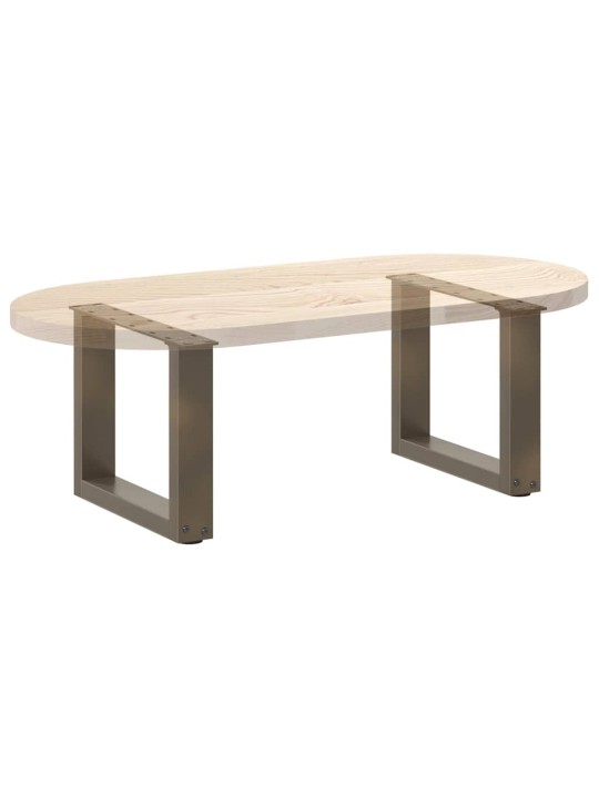 Sohvapöydän jalat u-muotoiset 2 kpl luonnonvärinen teräs 30x(30-31) cm teräs