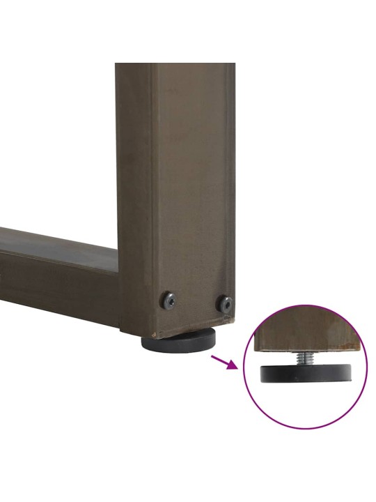 Sohvapöydän jalat u-muotoiset 2 kpl luonnonvärinen teräs 30x(30-31) cm teräs