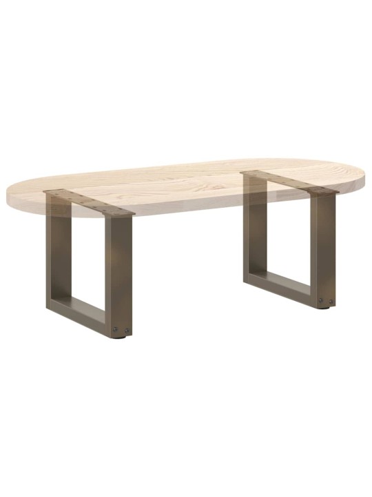 Sohvapöydän jalat u-muotoiset 2 kpl luonnonvärinen teräs 40x(30-31) cm teräs