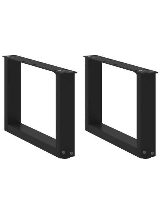 Sohvapöydän jalat u-muotoiset 2 kpl musta 50x(30-31) cm teräs