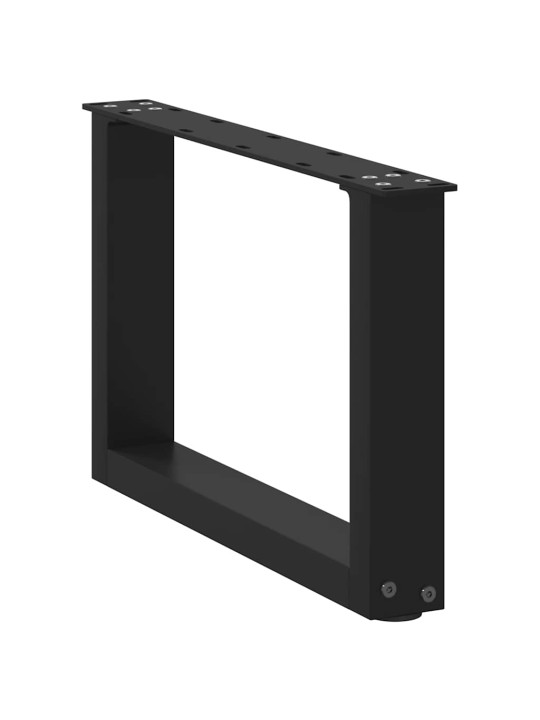 Sohvapöydän jalat u-muotoiset 2 kpl musta 50x(30-31) cm teräs