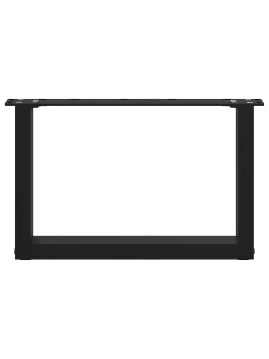 Sohvapöydän jalat u-muotoiset 2 kpl musta 50x(30-31) cm teräs