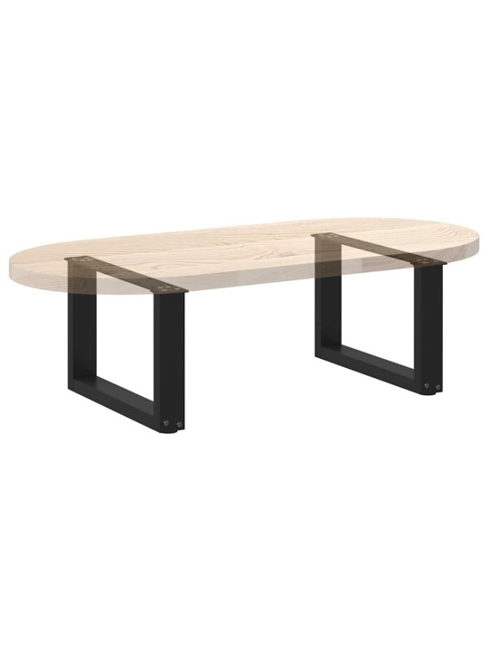 Sohvapöydän jalat u-muotoiset 2 kpl musta 50x(30-31) cm teräs