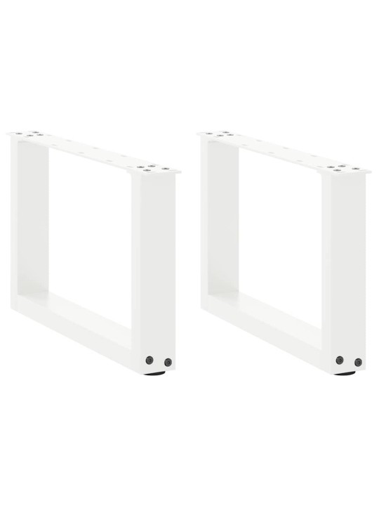 Sohvapöydän jalat u-muotoiset 2 kpl valkoinen 50x(30-31) cm teräs