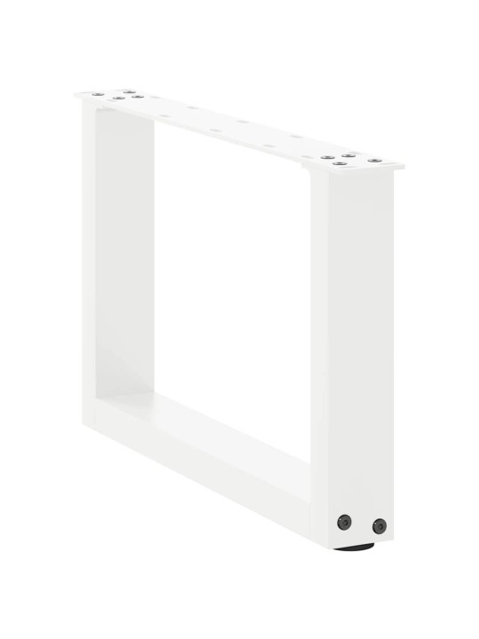 Sohvapöydän jalat u-muotoiset 2 kpl valkoinen 50x(30-31) cm teräs