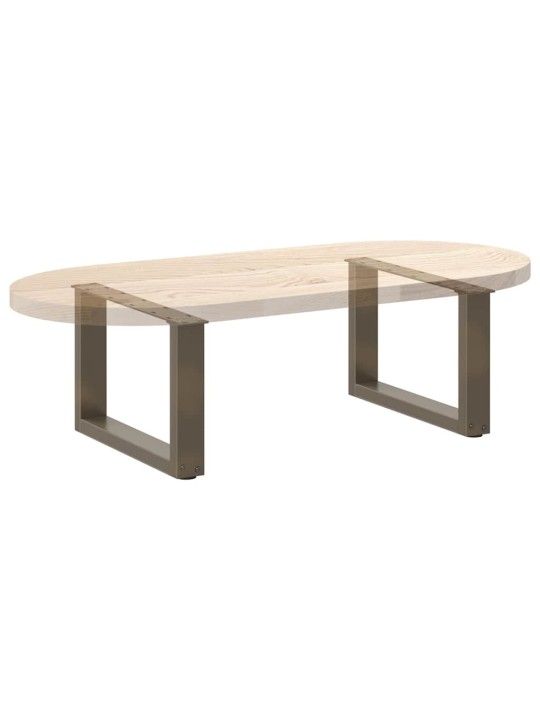 Sohvapöydän jalat u-muotoiset 2 kpl luonnonvärinen teräs 50x(30-31) cm teräs