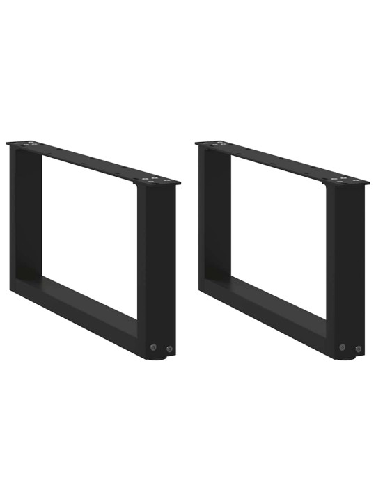 Sohvapöydän jalat u-muotoiset 2 kpl musta 60x(30-31) cm teräs