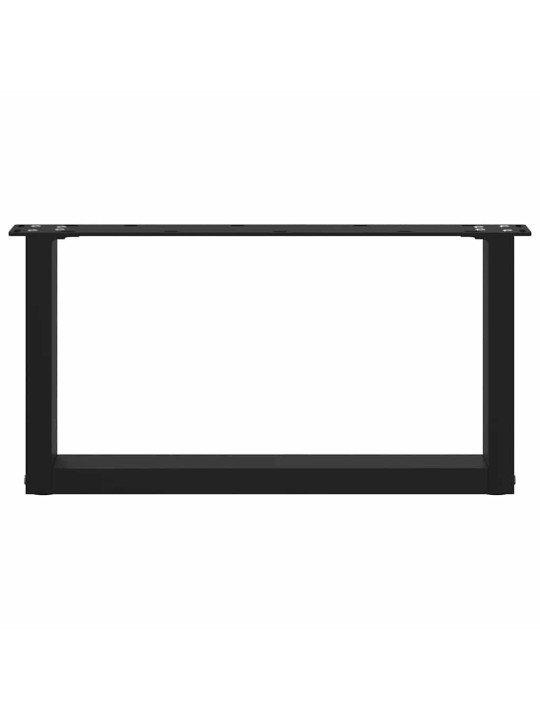 Sohvapöydän jalat u-muotoiset 2 kpl musta 60x(30-31) cm teräs