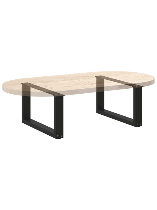 Sohvapöydän jalat u-muotoiset 2 kpl musta 60x(30-31) cm teräs