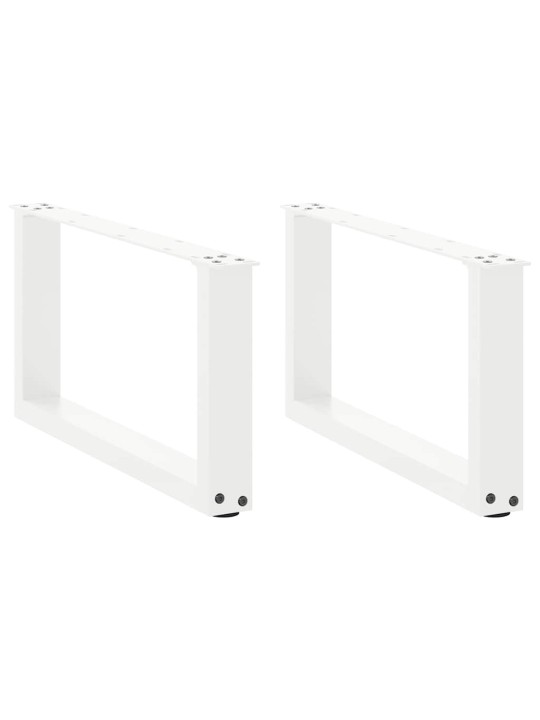 Sohvapöydän jalat u-muotoiset 2 kpl valkoinen 60x(30-31) cm teräs