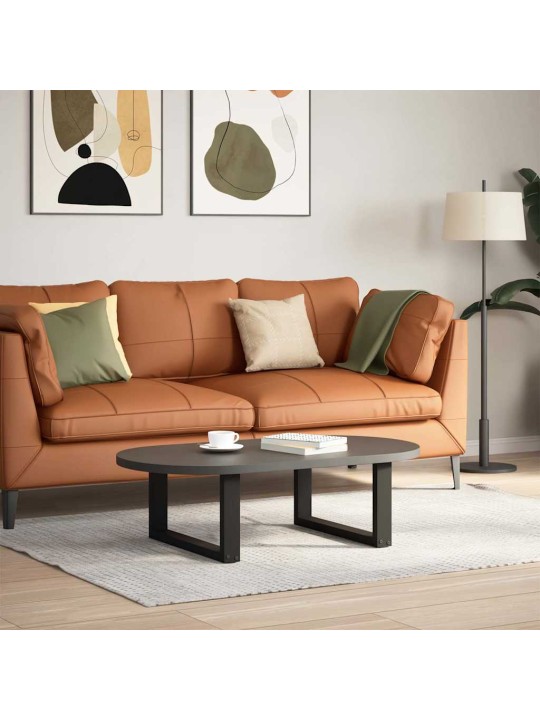 Sohvapöydän jalat u-muotoiset 2 kpl musta 70x(30-31) cm teräs