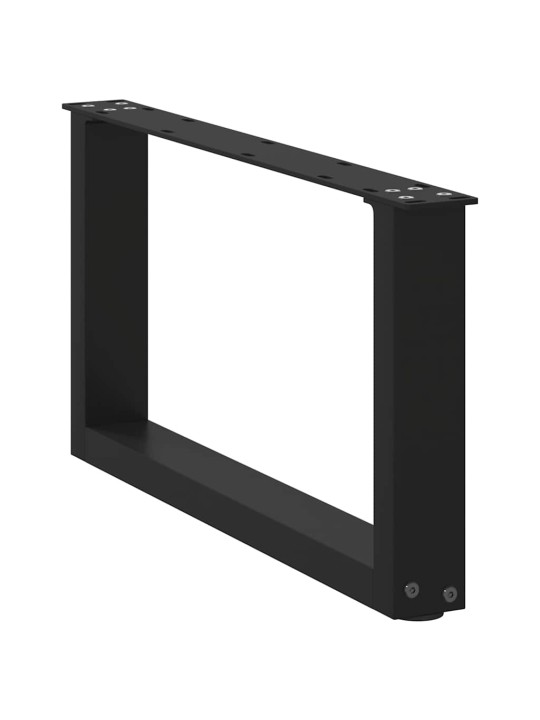 Sohvapöydän jalat u-muotoiset 2 kpl musta 70x(30-31) cm teräs