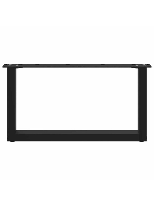Sohvapöydän jalat u-muotoiset 2 kpl musta 70x(30-31) cm teräs