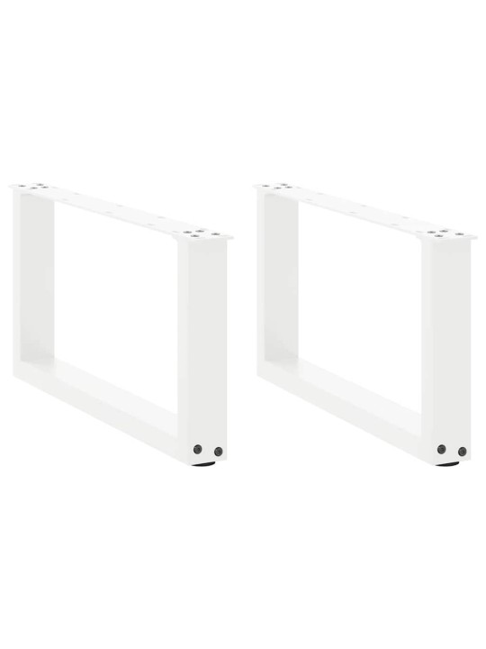 Sohvapöydän jalat u-muotoiset 2 kpl valkoinen 70x(30-31) cm teräs