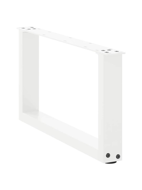 Sohvapöydän jalat u-muotoiset 2 kpl valkoinen 70x(30-31) cm teräs