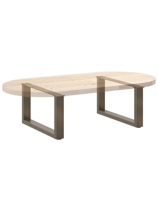 Sohvapöydän jalat u-muotoiset 2 kpl luonnonvärinen teräs 70x(30-31) cm teräs