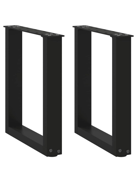 Sohvapöydän jalat u-muotoiset 2 kpl musta 28x(42-43) cm teräs