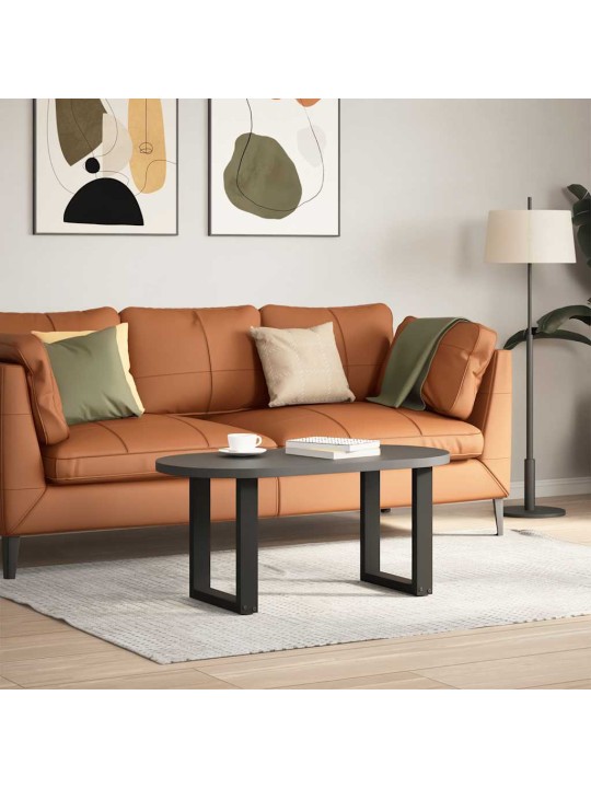 Sohvapöydän jalat u-muotoiset 2 kpl musta 28x(42-43) cm teräs