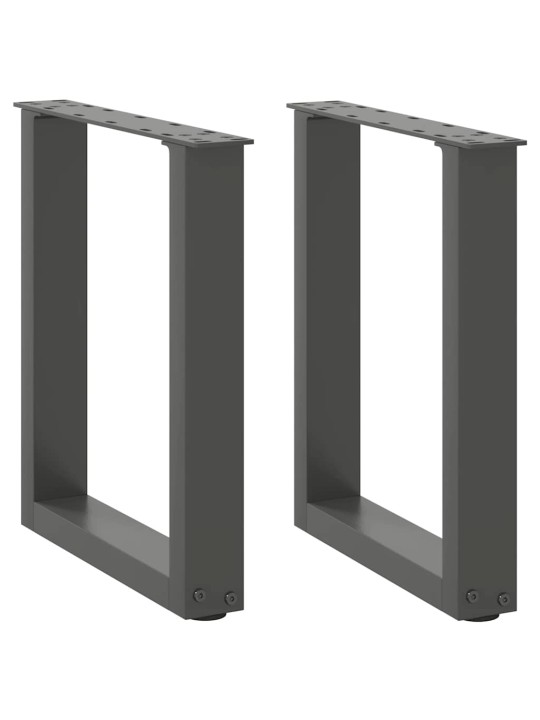 Sohvapöydän jalat u-muotoiset 2 kpl antrasiitti 28x(42-43) cm teräs