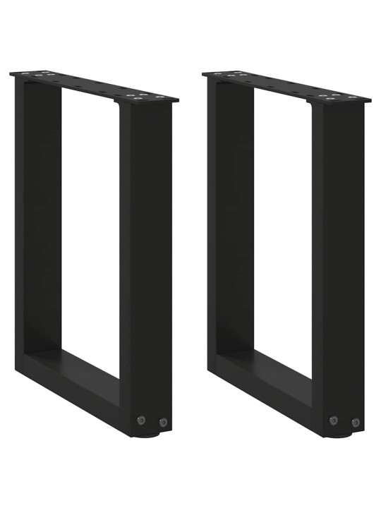 Sohvapöydän jalat u-muotoiset 2 kpl musta 38x(42-43) cm teräs