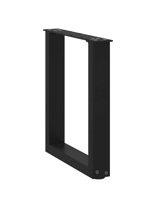 Sohvapöydän jalat u-muotoiset 2 kpl musta 38x(42-43) cm teräs