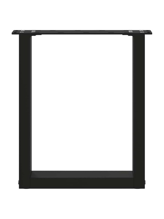 Sohvapöydän jalat u-muotoiset 2 kpl musta 38x(42-43) cm teräs